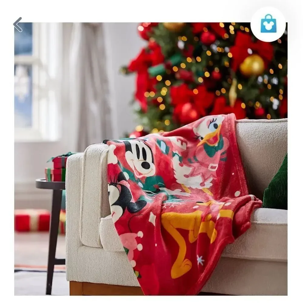 Disney Mickey Mouse and Friends Holiday Throw NWT